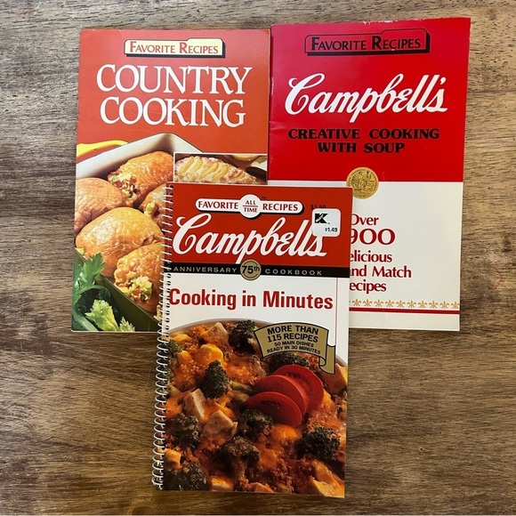 Campbell’S Other - VTG 1987-1991 Lot of 3 Campbell's Favorite of All Time Recipes Cookbooks Country